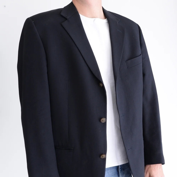 Moores  Alfred Sung 3 Button Black Blazer - Size 42R - Picture 4 of 16